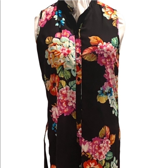 Womens Spence Colorful Flower Maxi Dress Sm/P Side Splits Cover Up - Picture 1 of 15